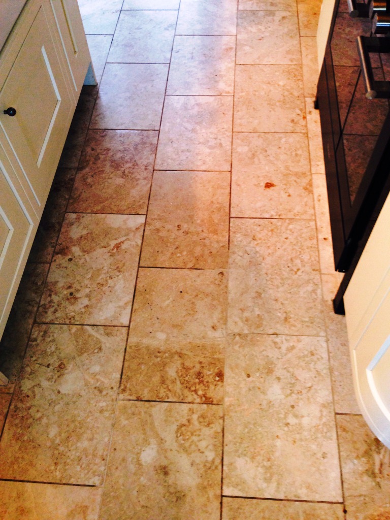 Marble Tiled Floor in Disbury Kitchen Before