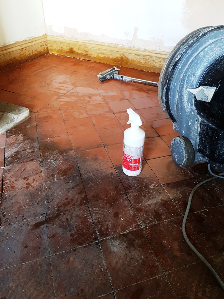 Quarry Tiles in Hale During Cleaning