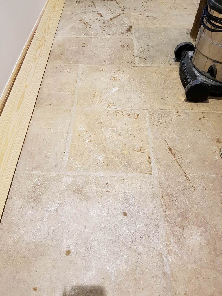 Sandstone Floor Before Cleaning in Hattersley
