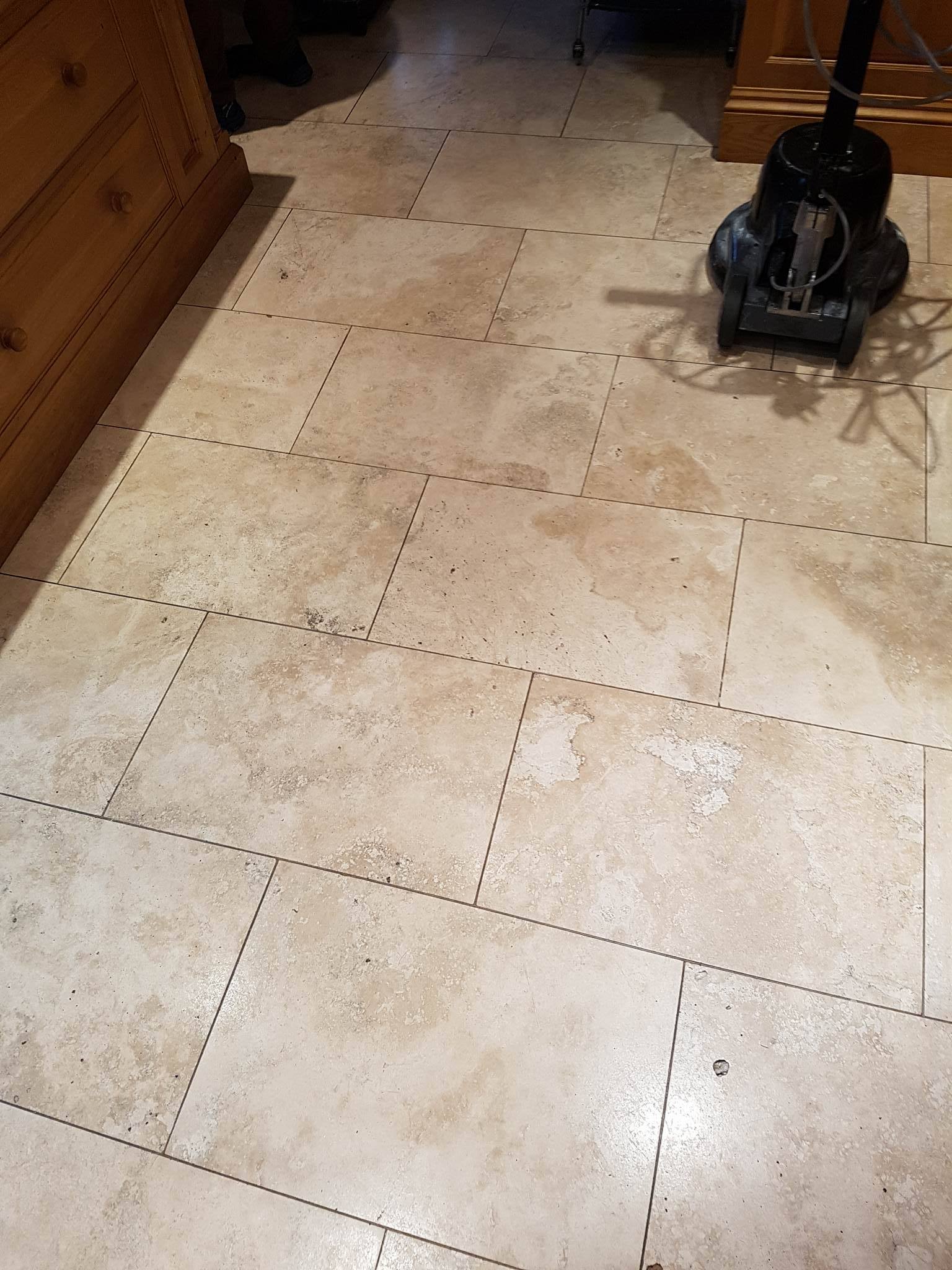 Travertine Tiled Floor Before Cleaning Bury