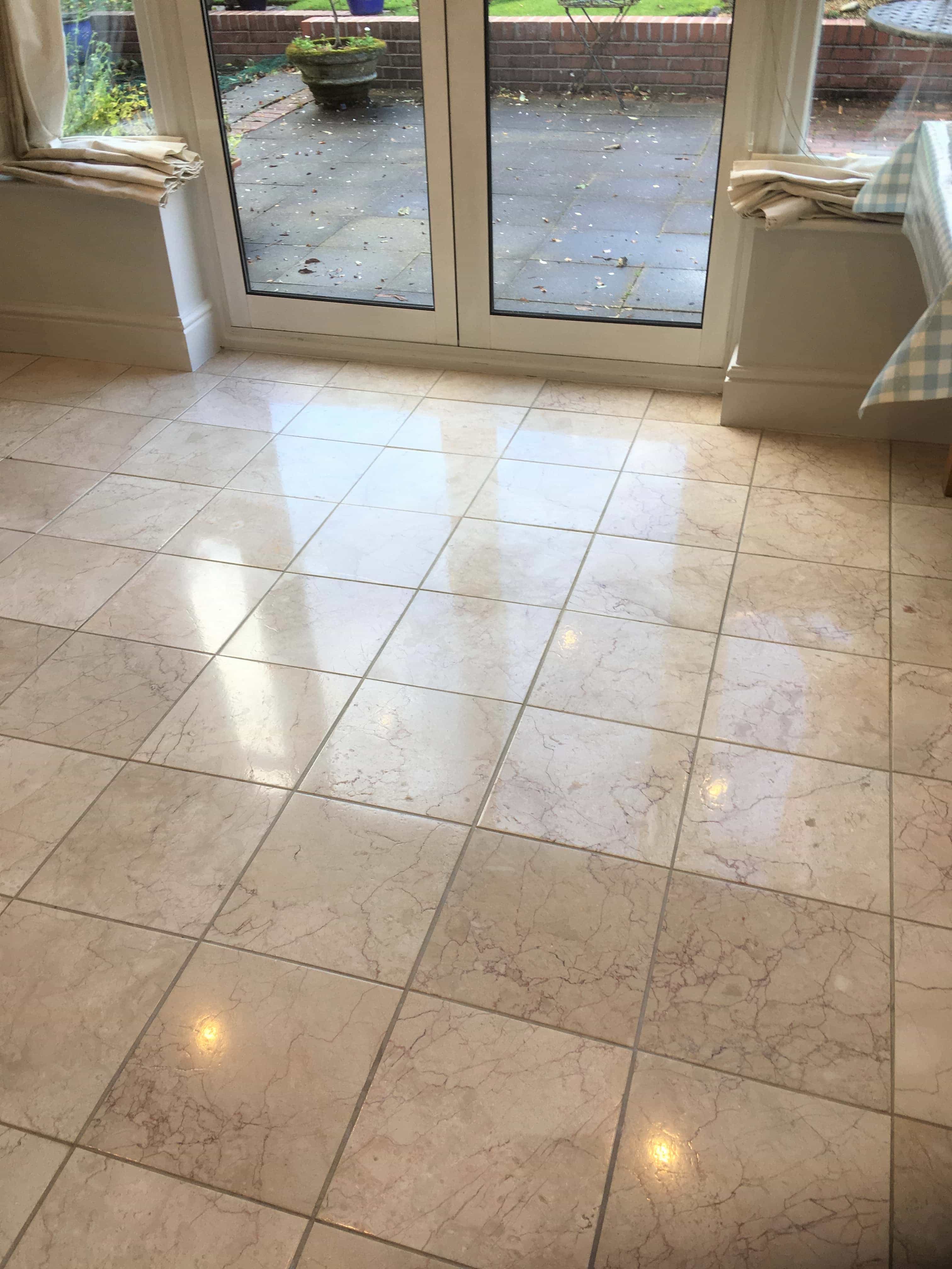 Marble Tiled Floor After Polishing Middleton Manchester