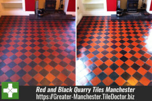 Red and Black Quarry Tiles Restored in Manchester