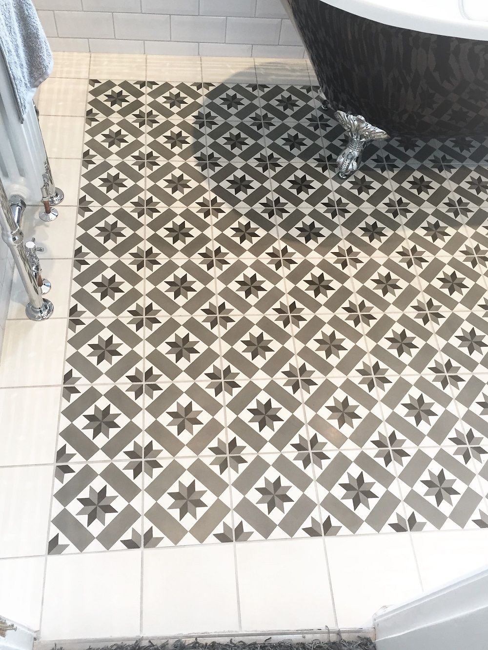 Encaustic Cement Floor Tiles After Cleaning Stockport