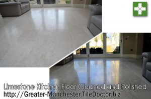 limestone floor before and after polishing in peel green