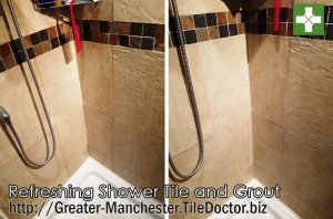 shower cubicle before and after cleaning in dane bank