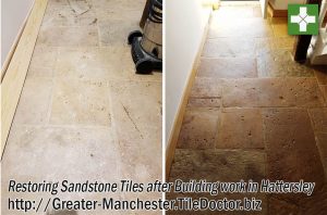 Restoring Dull and Dirty Sandstone Floor Tiles in Hattersley