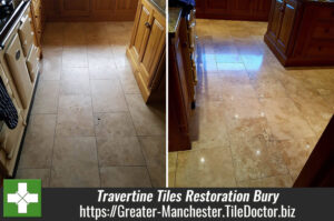 Burnishing and Sealing to Restore Travertine Tiles in Bury