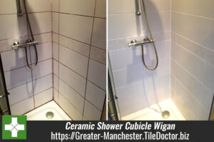 Ceramic Tiled Shower Cubicle Refreshed in Wigan