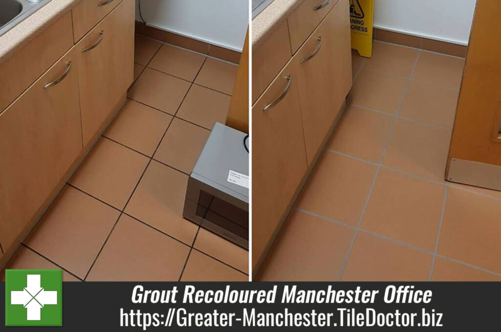 Grout Cleaned and Recoloured in Manchester Office Toilets and Kitchens