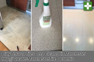 Terrazzo Kitchen Tile Floor Before After Cleaning Manchester