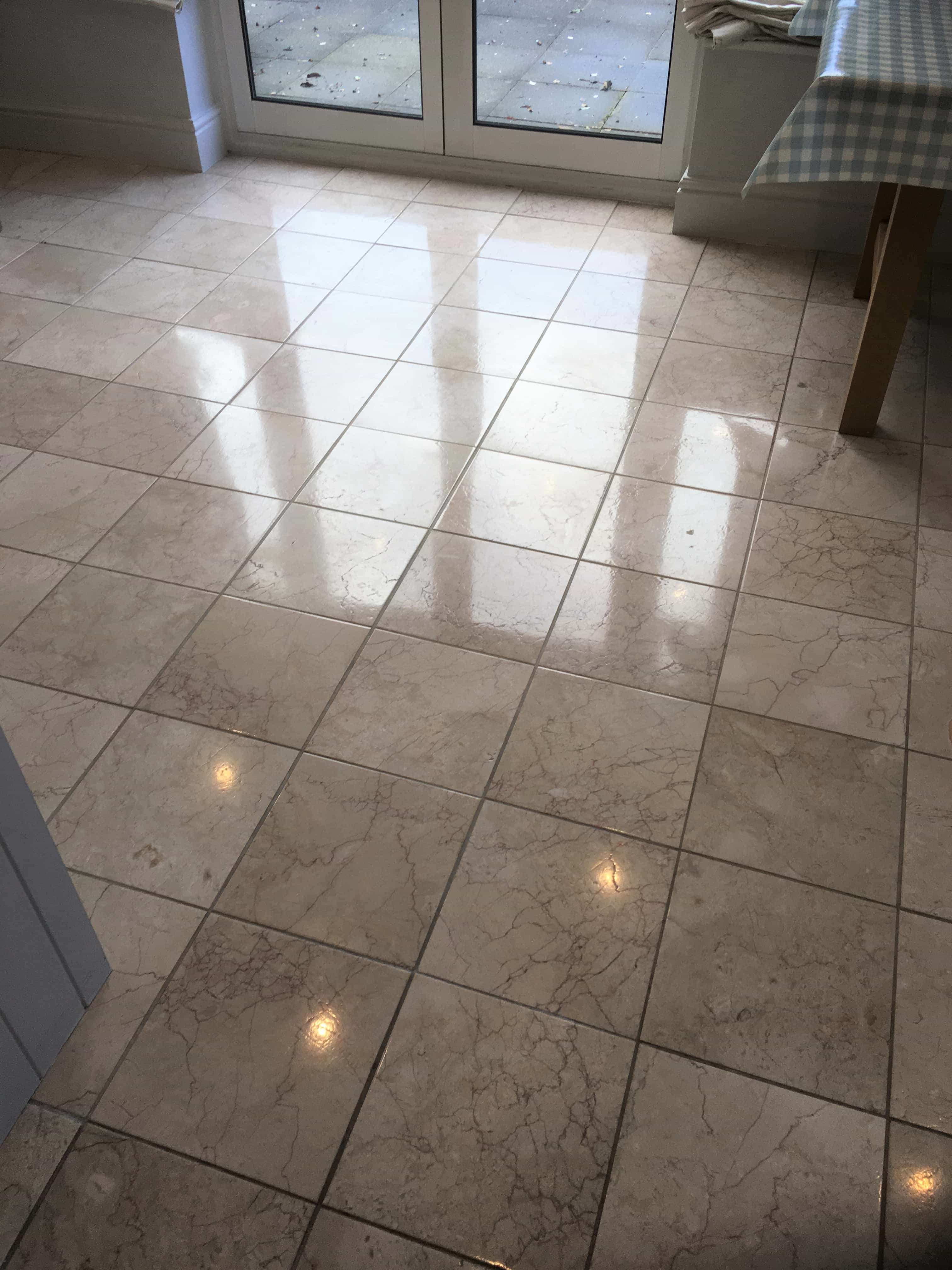 Marble Tiled Floor After Polishing Middleton Manchester