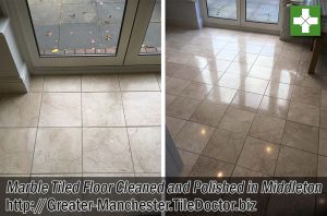 Marble Tiled Floor Before After Polishing Middleton