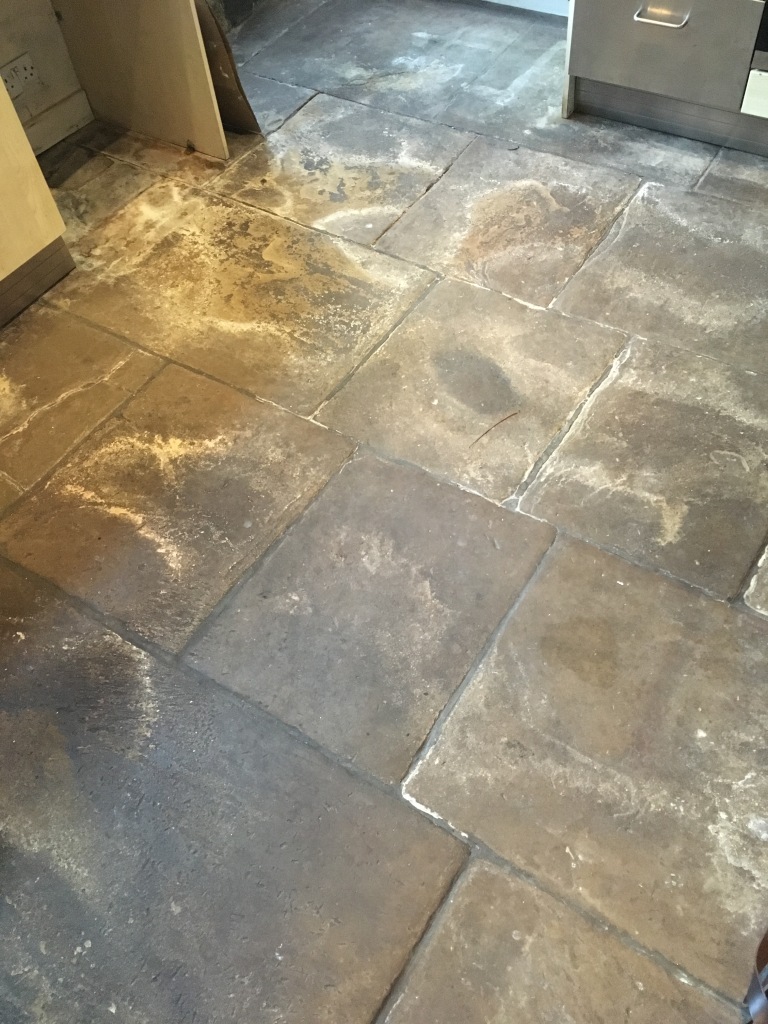 Old Flagstone Floor Before Cleaning Broadbottom