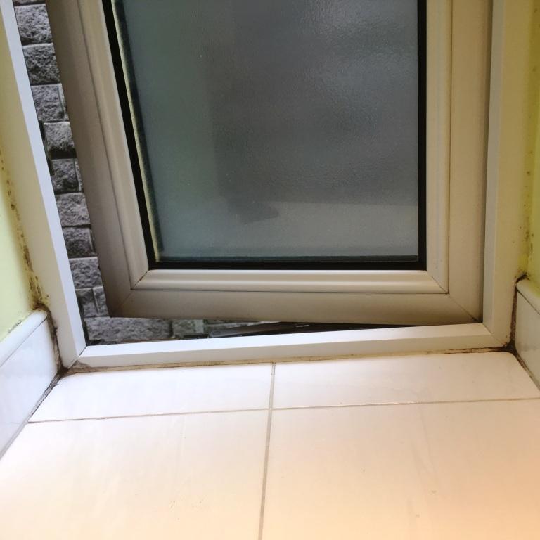 Ceramic Tiled Bathroom Window Before Cleaning in Romiley