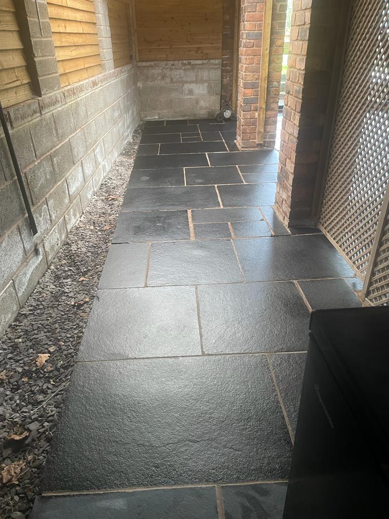 Black Limestone Floor After Renovation Worsley