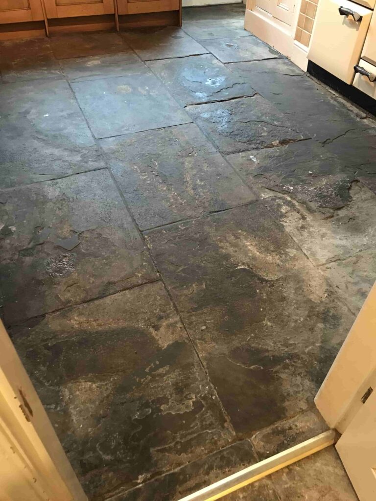 Flagstone Floor Before Renovation Saddleworth