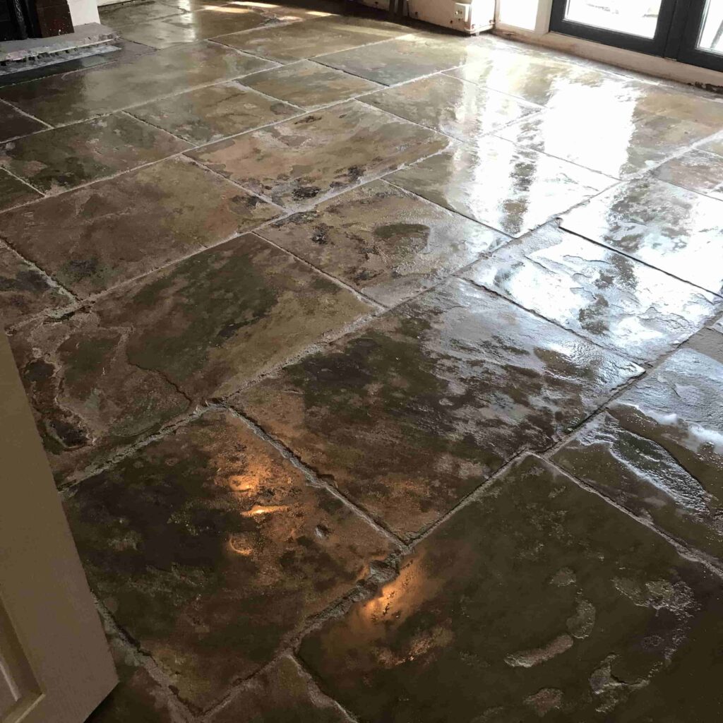 Flagstone Floor During Renovation Saddleworth