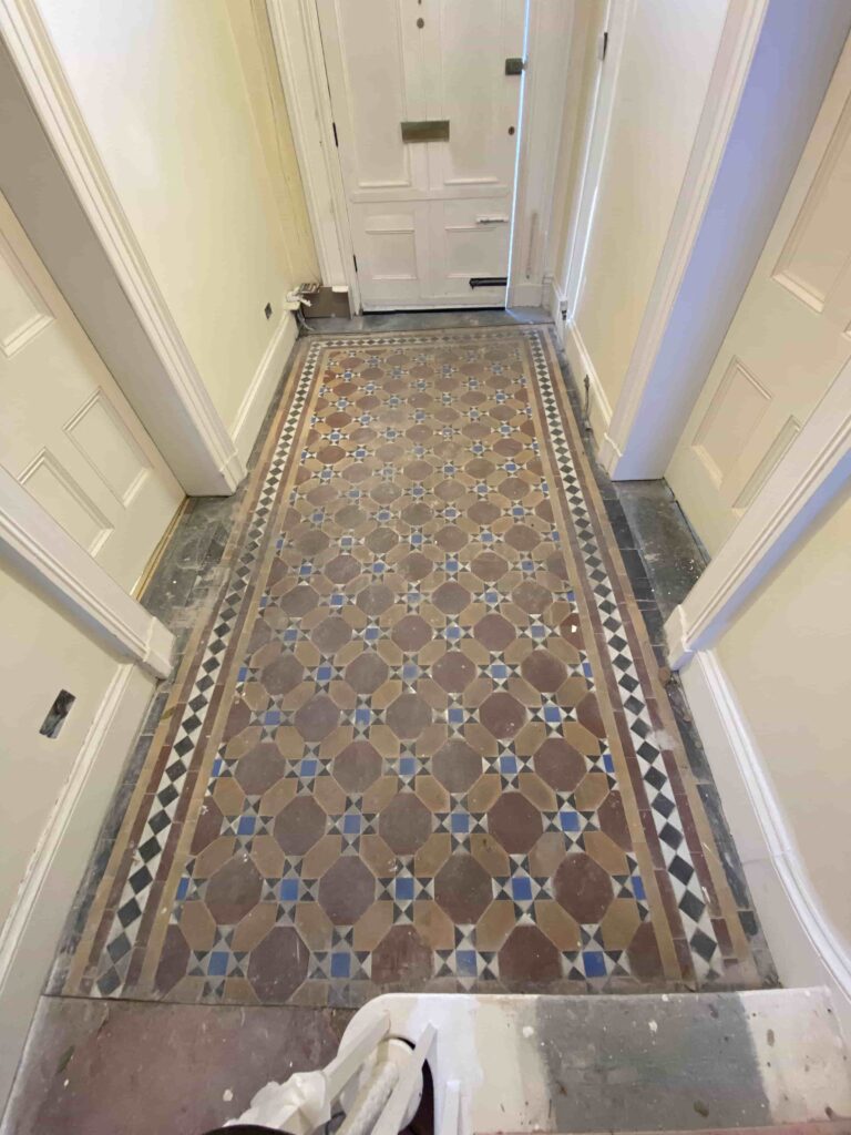 Victorian Tiled Hallway Before Cleaning Urmston